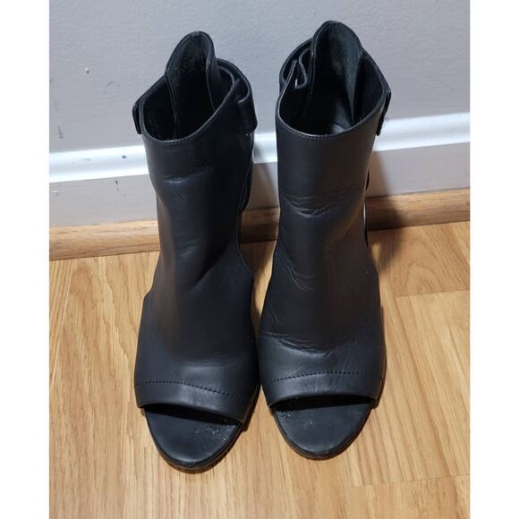 Vince Katie Leather Open Toe Wedge 8.5 - Picture 2 of 9